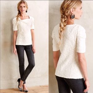 Anthropologie 9H15 stcl Asymmetrical Knit Top Sz M